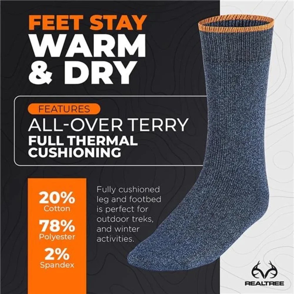 3 Pack Heavy Weight thermal Crew Sock - Thick Insulated Socks for Boots